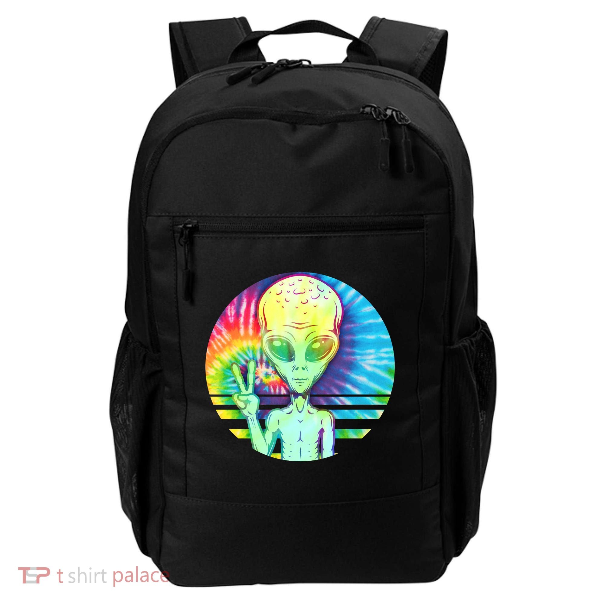 Retro Peace Alien Hippie Backpack