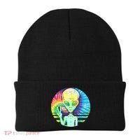 Retro Peace Alien Hippie Beanie thumb 0