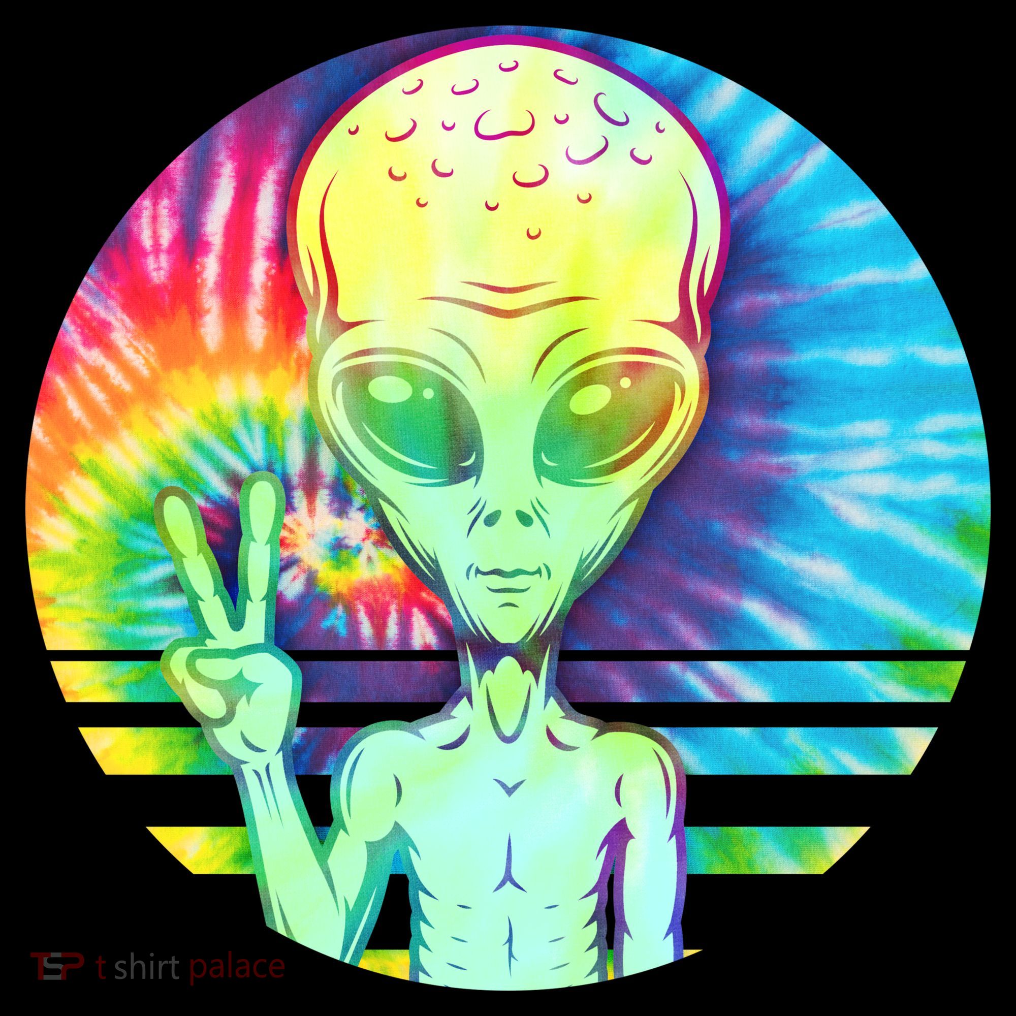 Retro Peace Alien Hippie Coaster