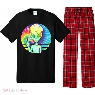 Retro Peace Alien Hippie Pajama Set