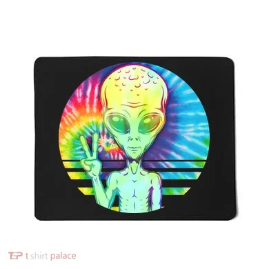 Retro Peace Alien Hippie Mousepad
