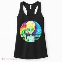 Retro Peace Alien Hippie Women's Tank Top thumb 0