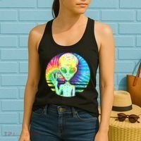 Retro Peace Alien Hippie Women's Tank Top thumb 2