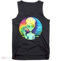 Retro Peace Alien Hippie Tank Top thumb 0