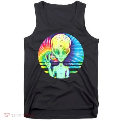 Retro Peace Alien Hippie Tank Top