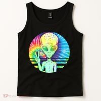 Retro Peace Alien Hippie Tank Top thumb 2