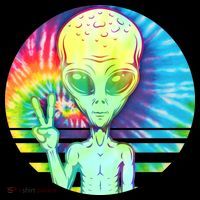 Retro Peace Alien Hippie Kids Sweatshirt thumb 2