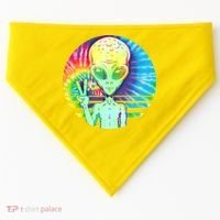 Retro Peace Alien Hippie USA-Made Doggie Bandana thumb 0
