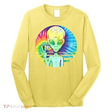 Retro Peace Alien Hippie Long Sleeve Shirt