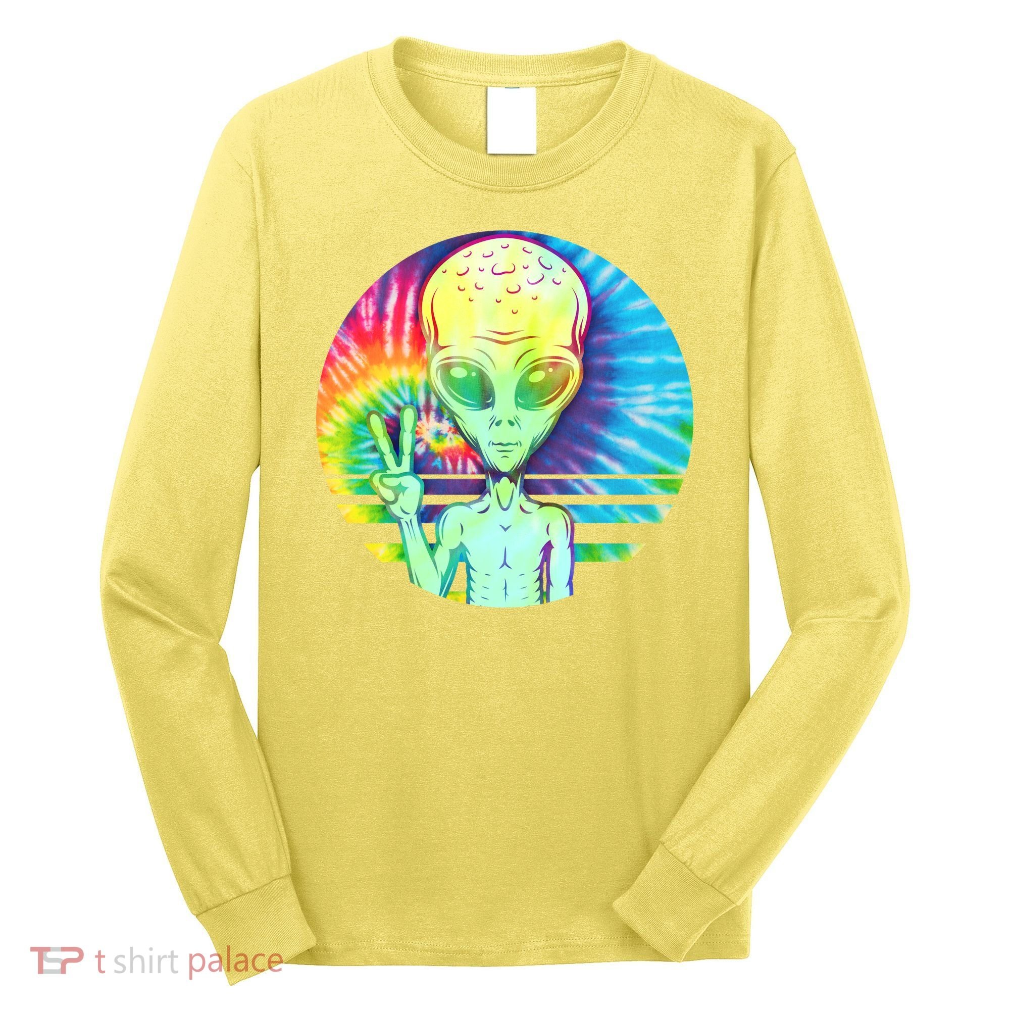 Retro Peace Alien Hippie Long Sleeve Shirt
