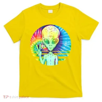 Retro Peace Alien Hippie T-Shirt