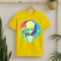 Retro Peace Alien Hippie T-Shirt thumb 2