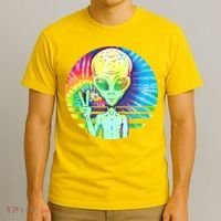 Retro Peace Alien Hippie T-Shirt thumb 3