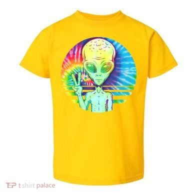 Retro Peace Alien Hippie Toddler T-Shirt