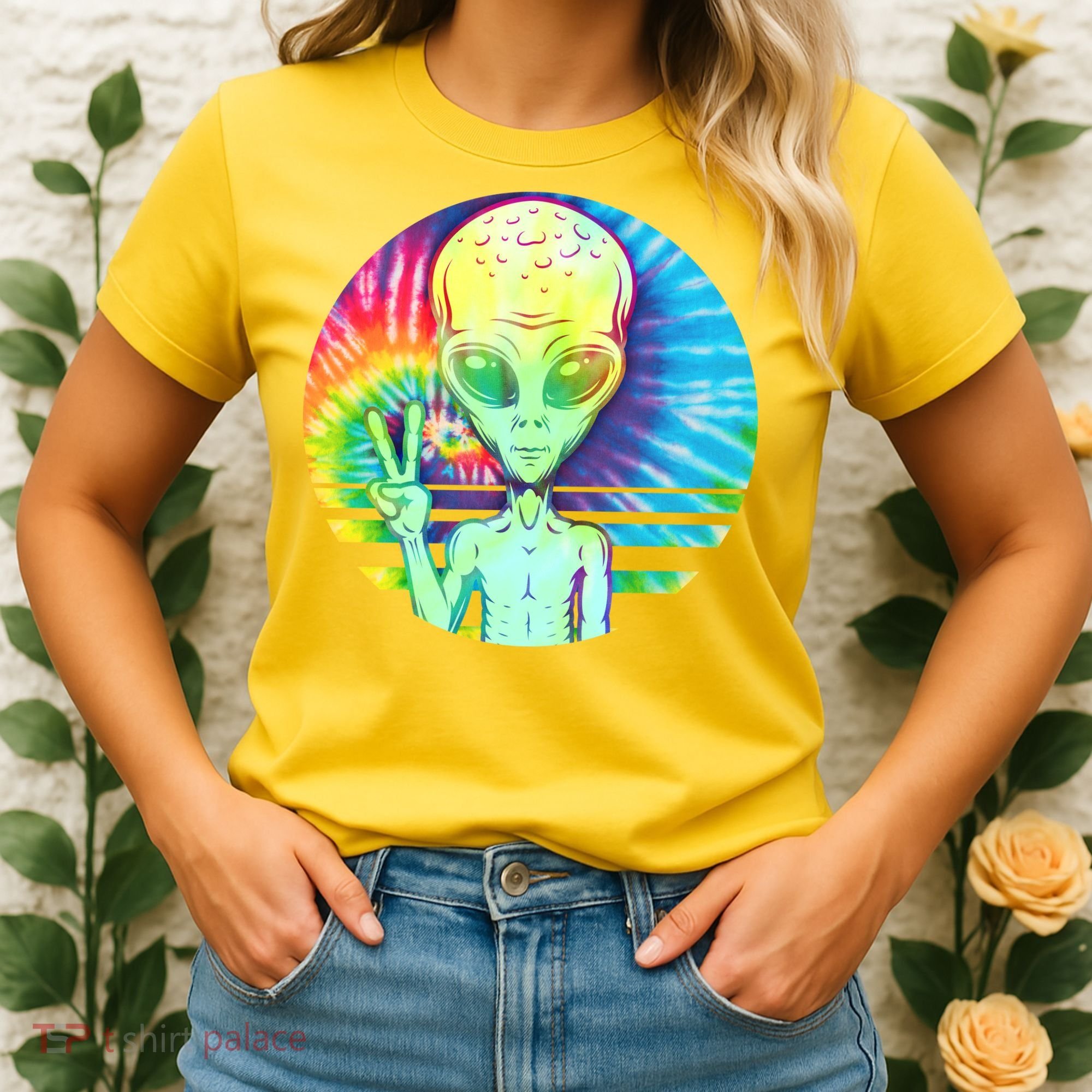 Retro Peace Alien Hippie Women's T-Shirt