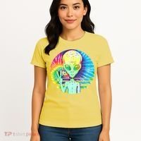 Retro Peace Alien Hippie Women's T-Shirt thumb 4