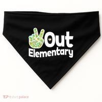 Retro Peace Out Elementary  USA-Made Doggie Bandana thumb 0