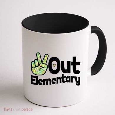 Retro Peace Out Elementary  Coffee Mug back