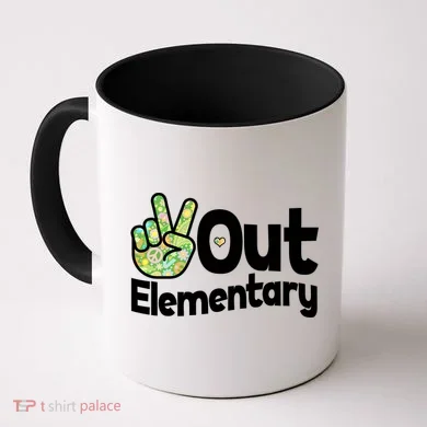 Retro Peace Out Elementary  Coffee Mug