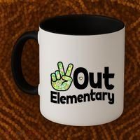 Retro Peace Out Elementary  Coffee Mug thumb 2