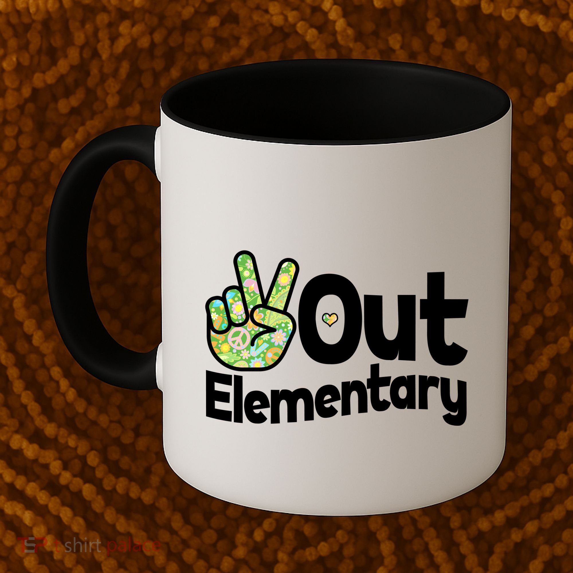 Retro Peace Out Elementary  Coffee Mug
