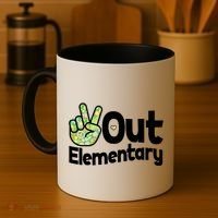 Retro Peace Out Elementary  Coffee Mug thumb 4