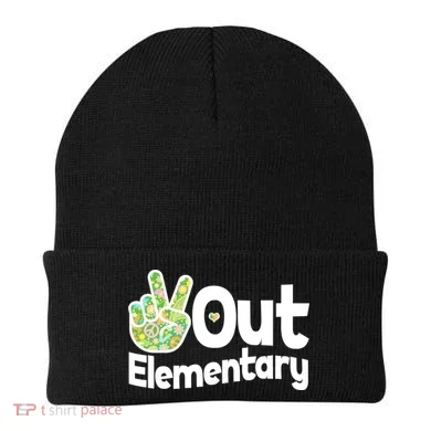 Retro Peace Out Elementary Beanie