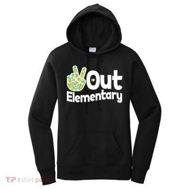 Retro Peace Out Elementary  Women's Hoodie