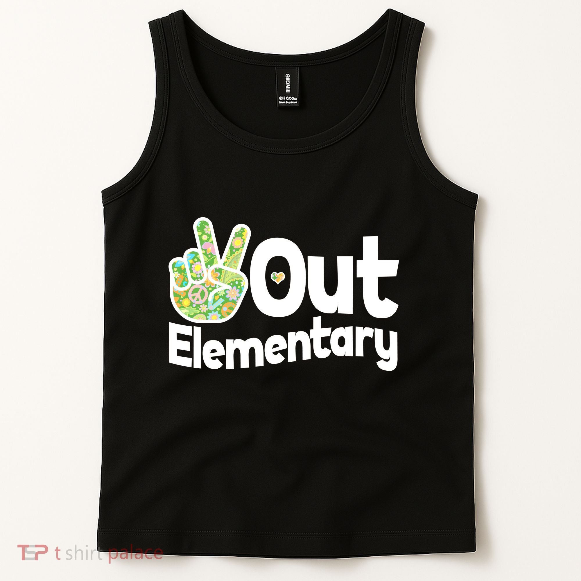 Retro Peace Out Elementary  Tank Top