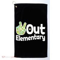 Retro Peace Out Elementary  Golf Towel thumb 0