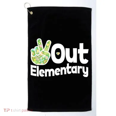 Retro Peace Out Elementary  Golf Towel