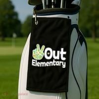 Retro Peace Out Elementary  Golf Towel thumb 2
