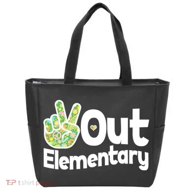 Retro Peace Out Elementary  Tote Bag
