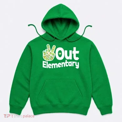 Retro Peace Out Elementary  Hoodie
