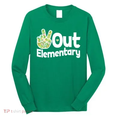 Retro Peace Out Elementary  Long Sleeve Shirt