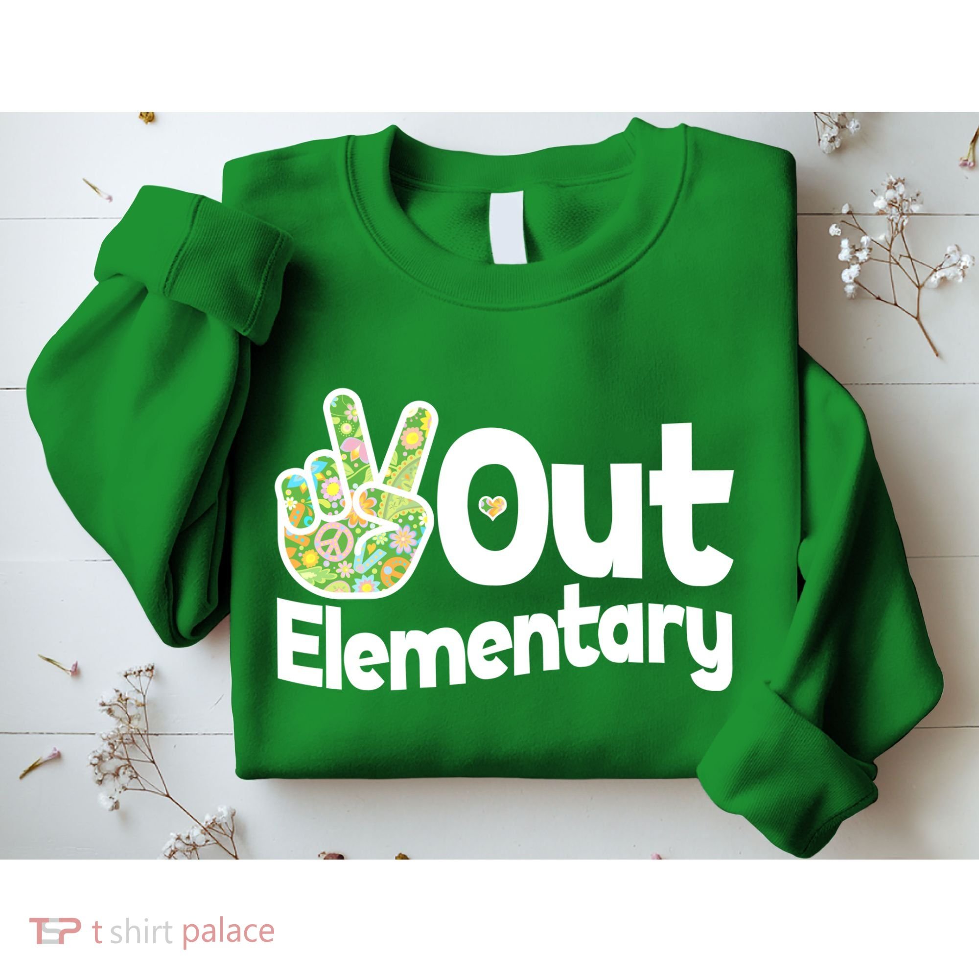 Retro Peace Out Elementary  Sweatshirt
