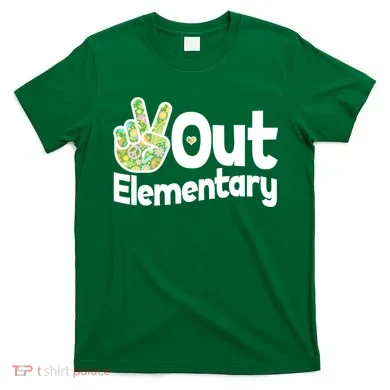 Retro Peace Out Elementary  T-Shirt