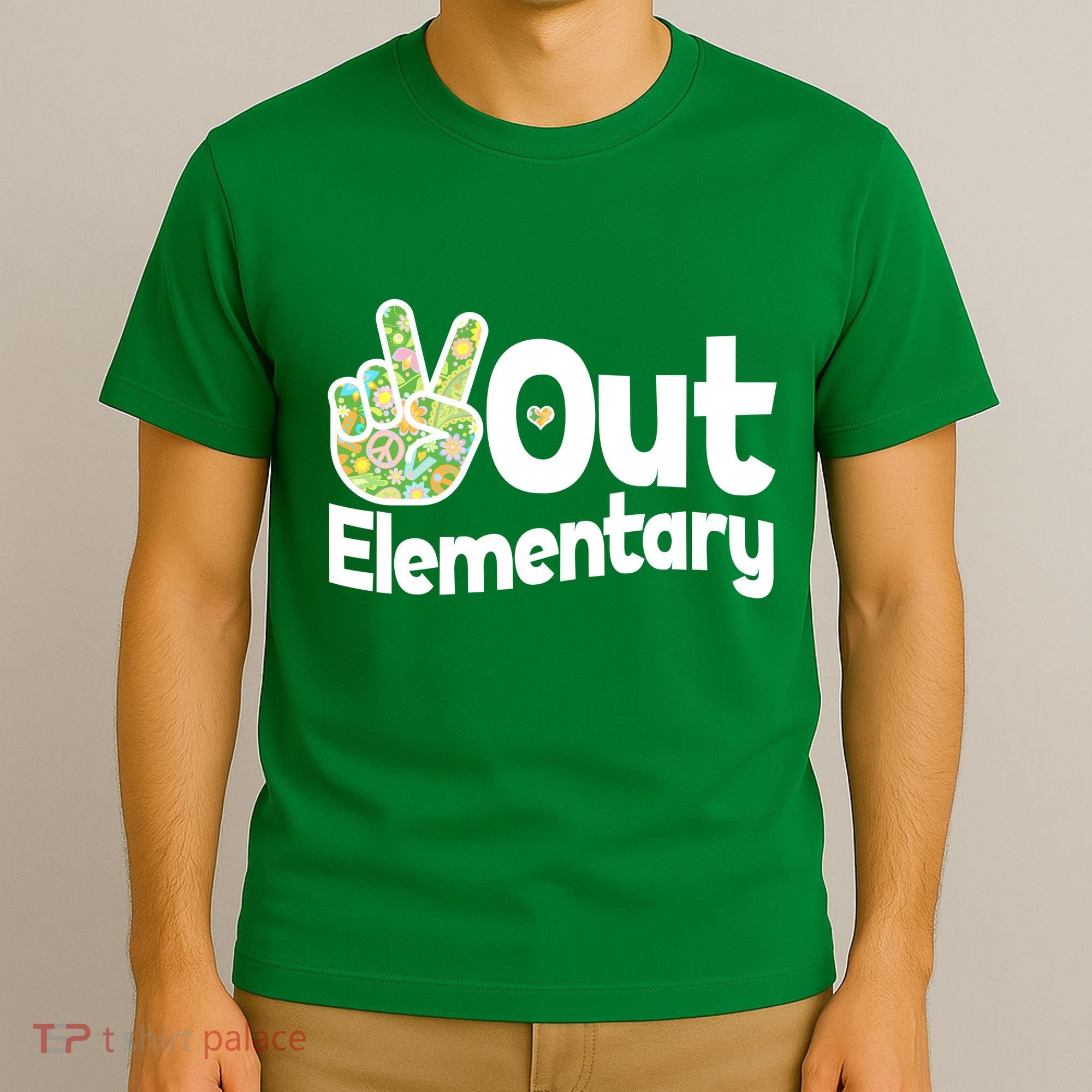 Retro Peace Out Elementary  T-Shirt