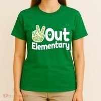 Retro Peace Out Elementary  T-Shirt thumb 4