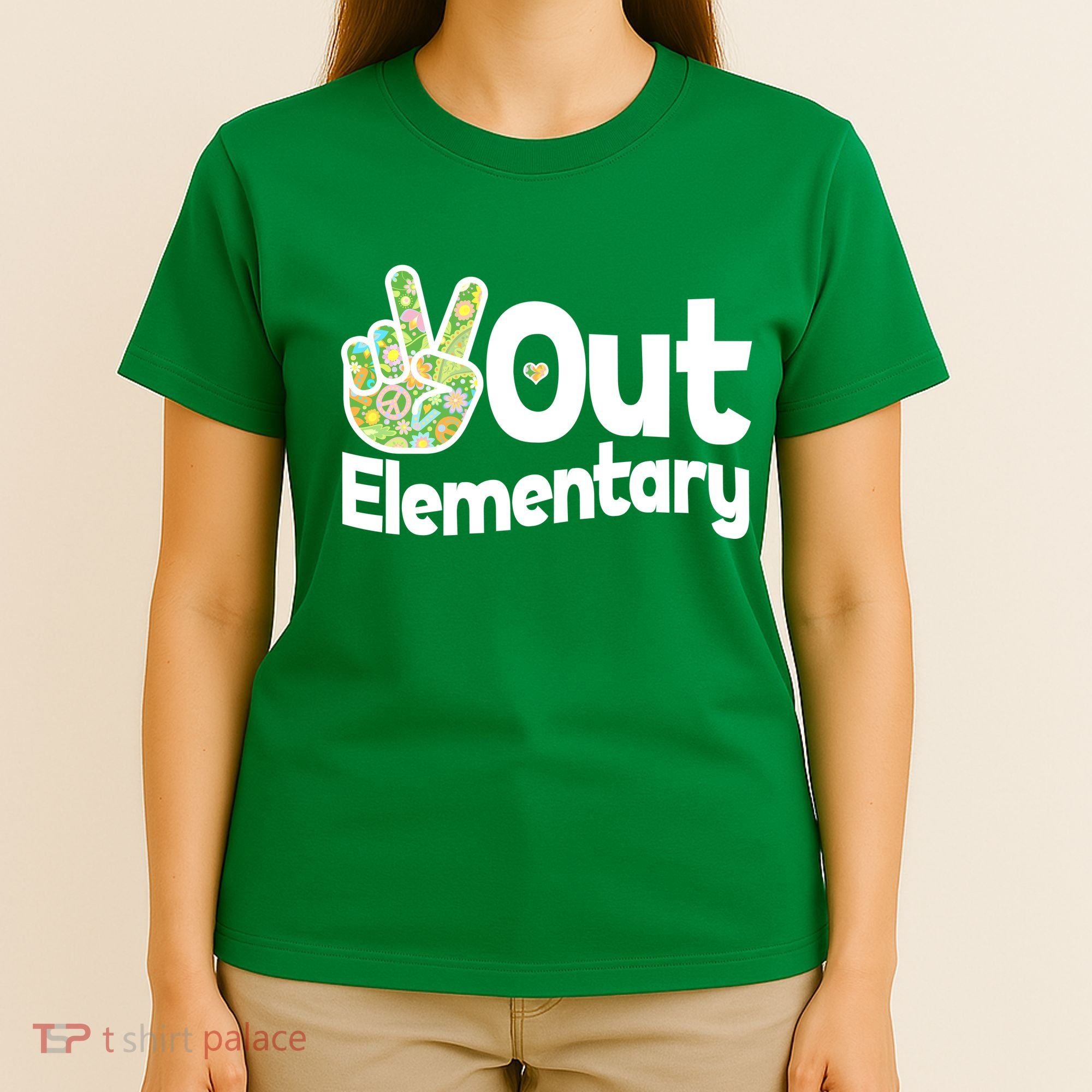 Retro Peace Out Elementary  T-Shirt