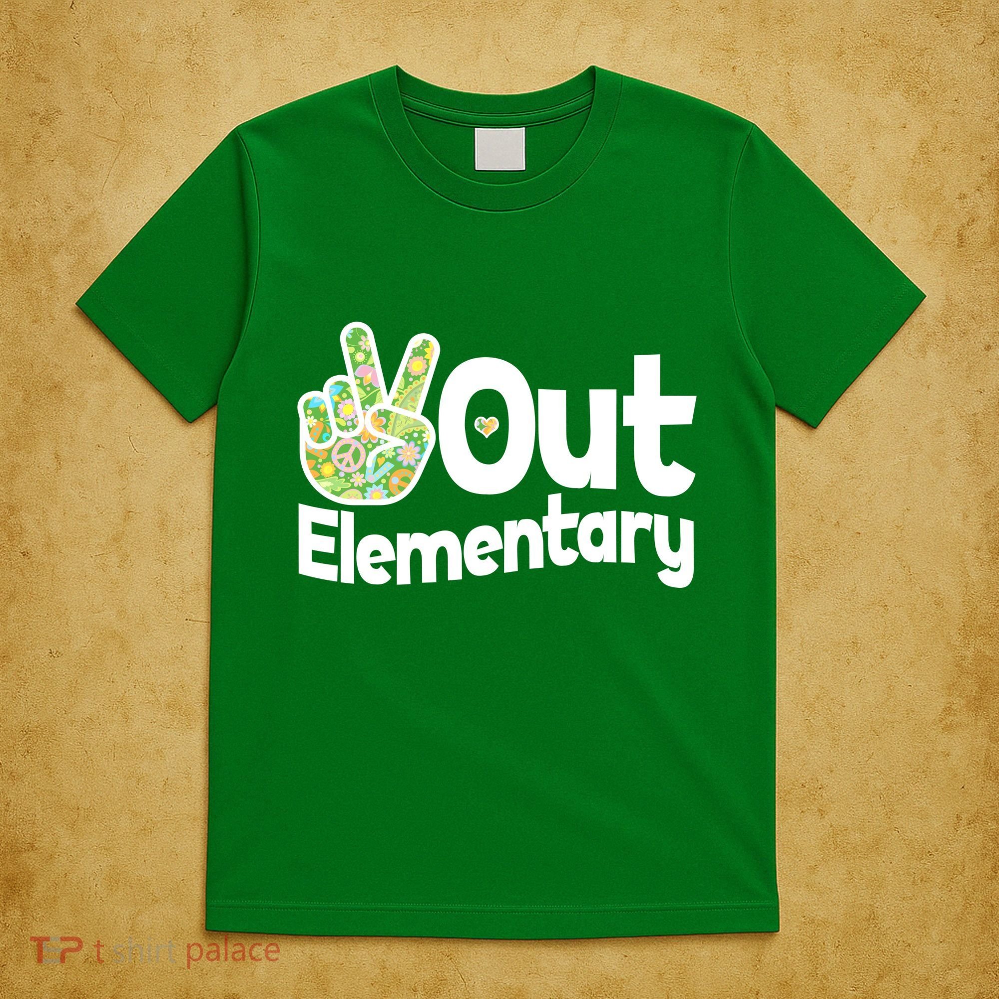 Retro Peace Out Elementary  T-Shirt