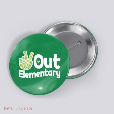 Retro Peace Out Elementary  Button
