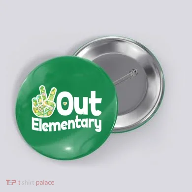 Retro Peace Out Elementary  Button
