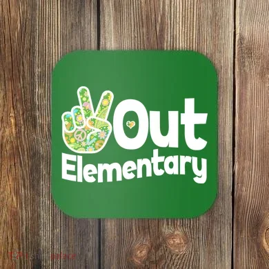 Retro Peace Out Elementary  Coaster