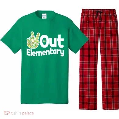 Retro Peace Out Elementary  Pajama Set