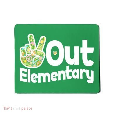 Retro Peace Out Elementary  Mousepad