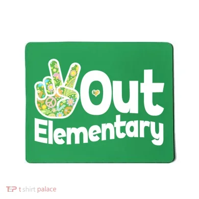 Retro Peace Out Elementary  Mousepad