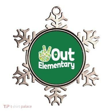 Retro Peace Out Elementary  Ornament