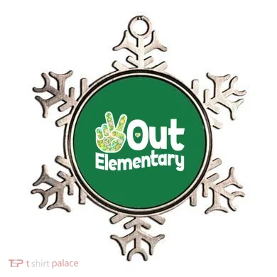 Retro Peace Out Elementary  Ornament