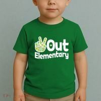 Retro Peace Out Elementary  Toddler T-Shirt thumb 2